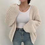 Cardigan de Tricot Ponto Aberto Branco 3