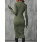 Blusa Feminina Longa Assimétrica Verde Militar 2