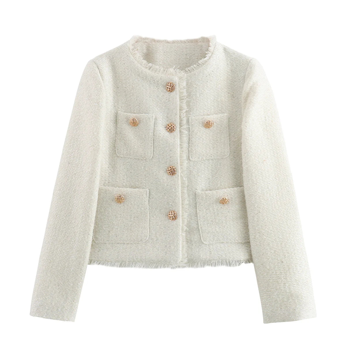Blazer Feminino Casual Branco 5