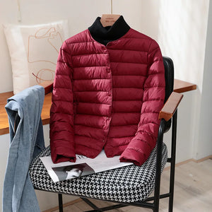 Jaqueta Feminina Puffer Impermeável Bordô 03