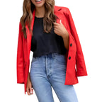 Jaqueta Feminina Alongada Vermelho 6