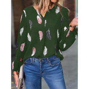 Blusa Casual de Chiffon Verde 7