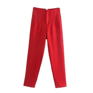 Calça Feminina Elegante Vermelho 12