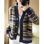 Cardigan Jacquard com Botões Azul 1
