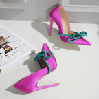 Scarpin Salto Alto Bico Fino Rosa 4