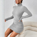 Vestido Curto de Inverno Cinza 5