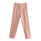 Calça Feminina Elegante Rosa Claro 16