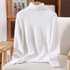 Suéter em Cashmere Gola Alta Branco 03