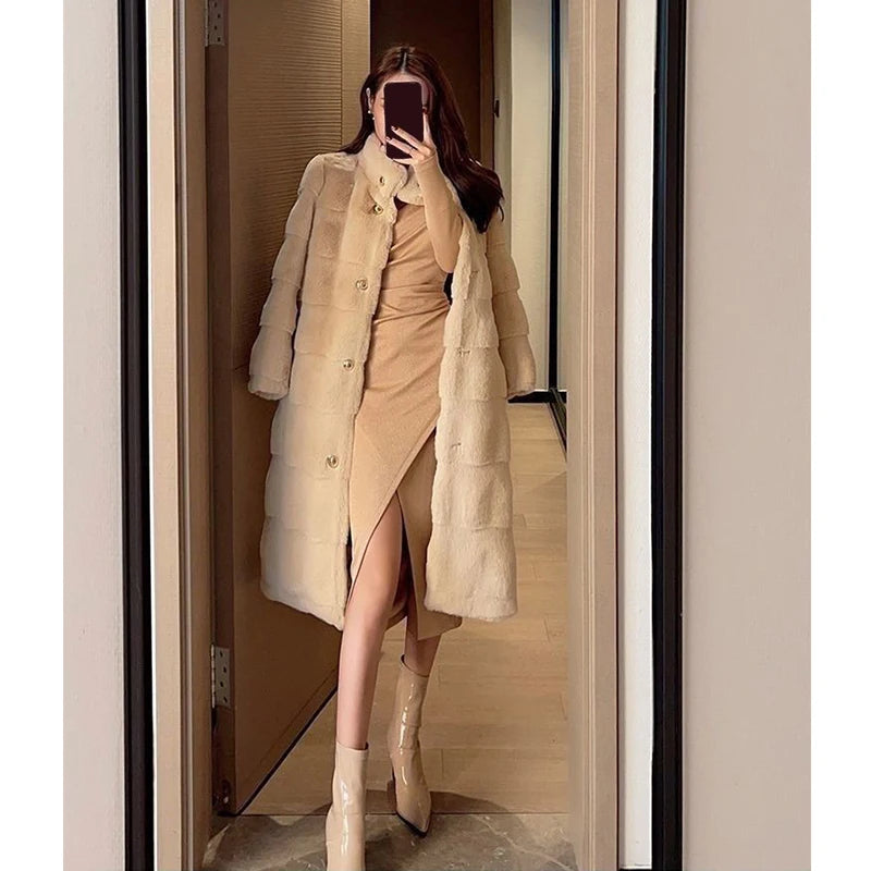 Casaco Feminino Longo Bege 05