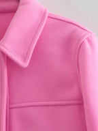 Casaco Feminino de Lã Batida Rosa 12