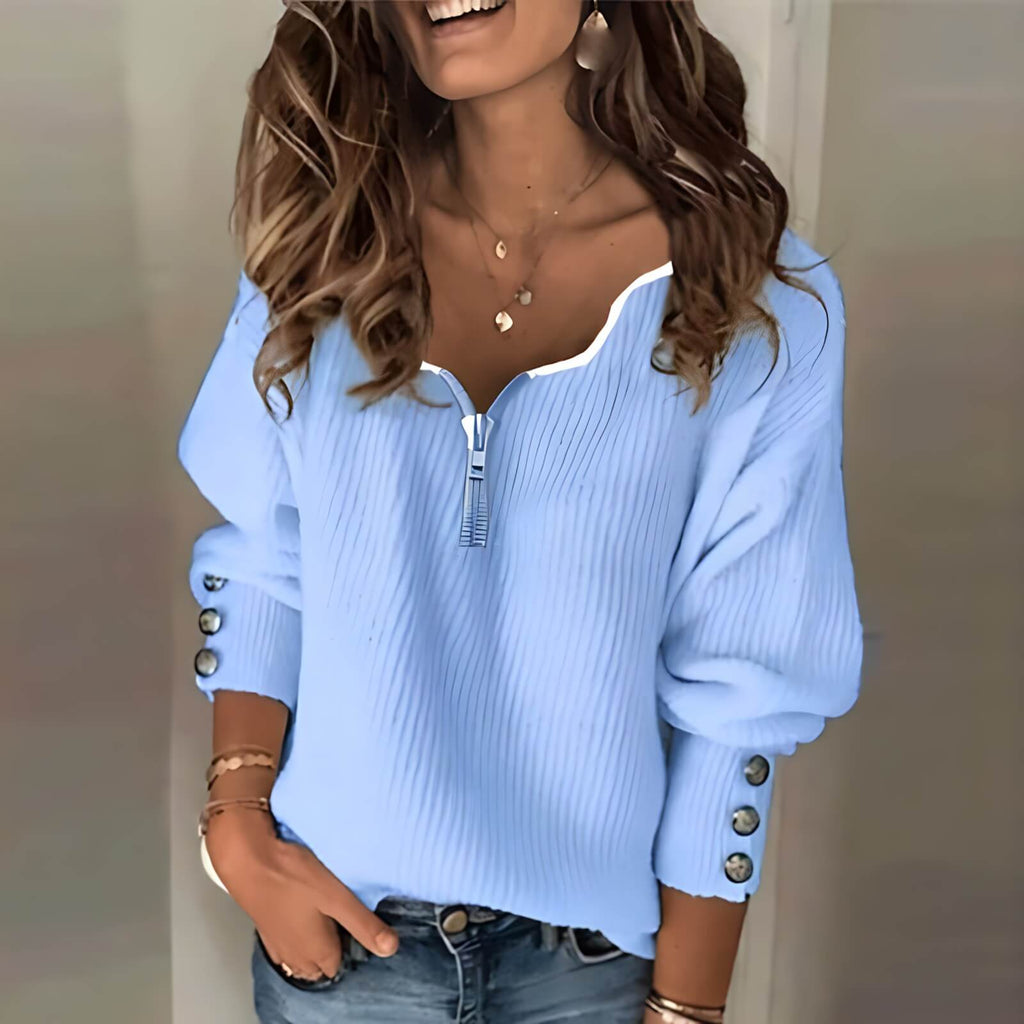 Suéter Feminino Casual Azul 6