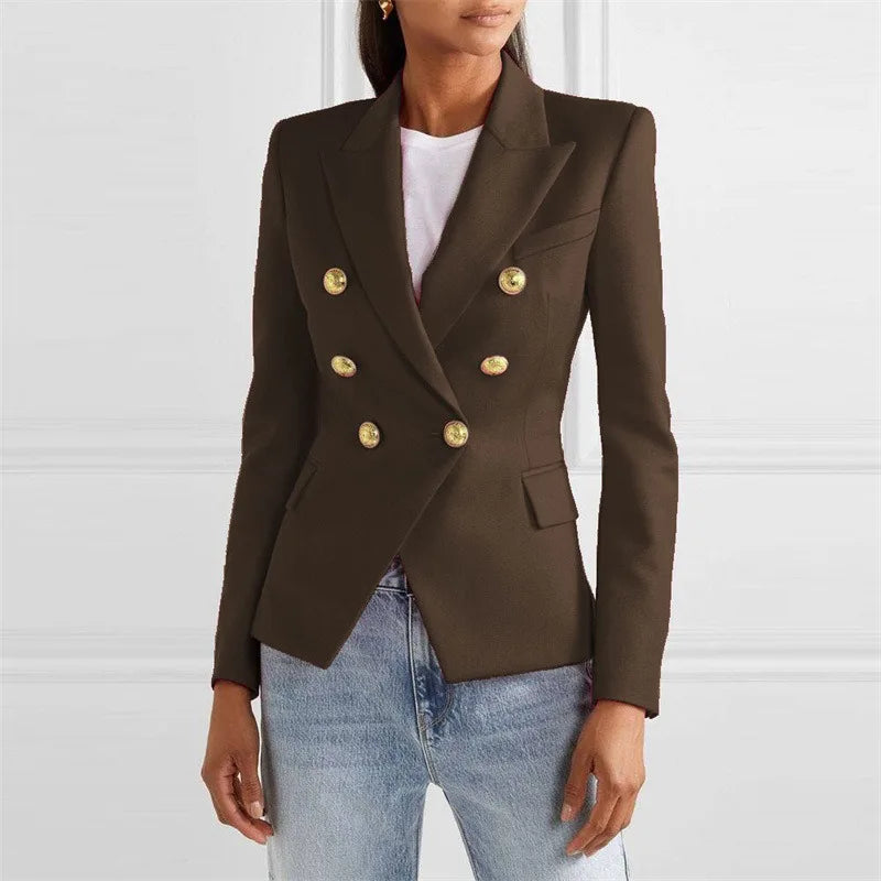 Blazer Feminino Casual Marrom 02