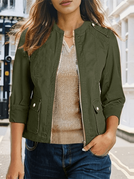 Jaqueta Feminina Casual Verde 2