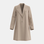 Casaco Feminino de Lã Batida Bege 3