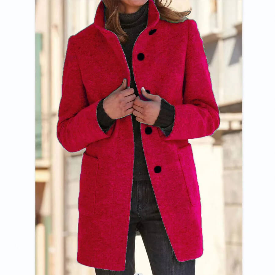 Casaco Feminino de Lã Batida Vermelho 6