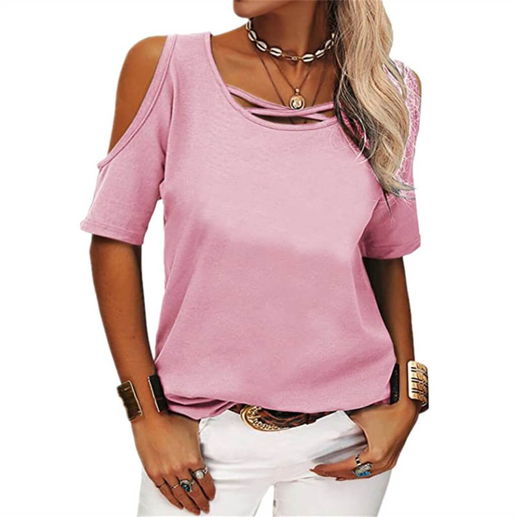 Blusa Casual Ombro Aberto Feminina