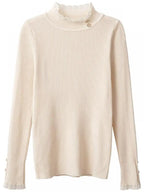 Suéter Feminino Canelado Bege 6