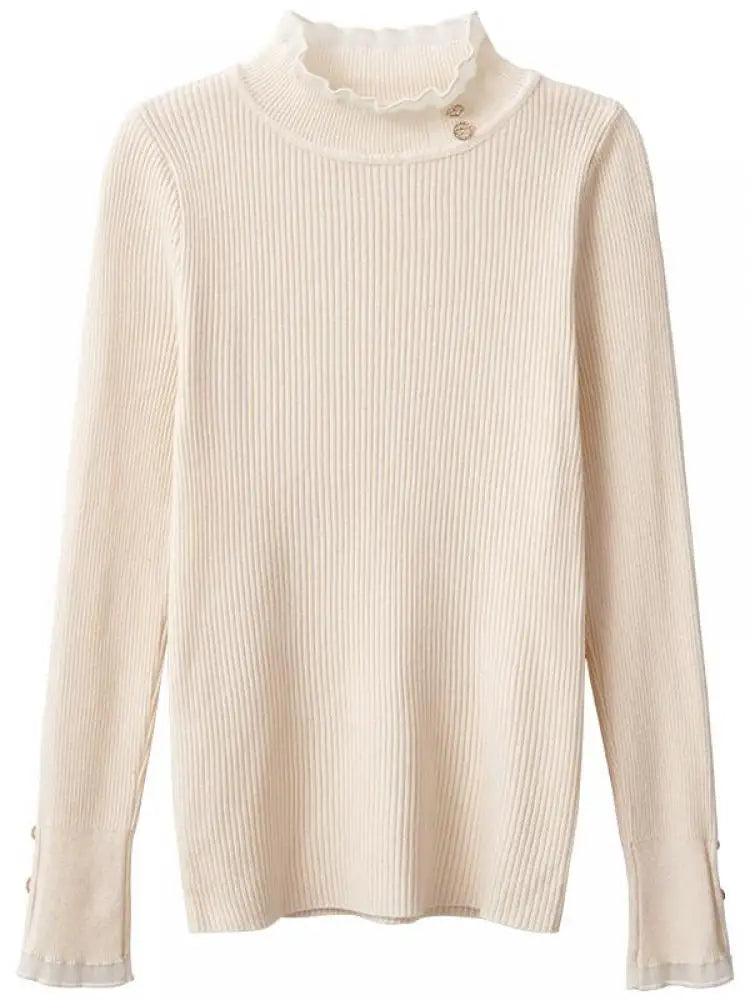 Suéter Feminino Canelado Bege 6