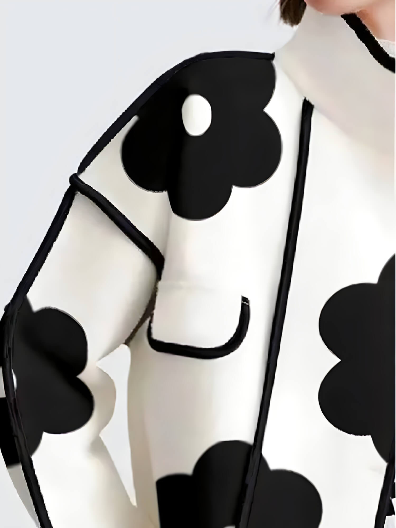 Jaqueta Feminina Casual Preto e Branco 2