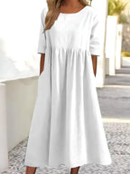 Vestido Mídi Casual Branco 5