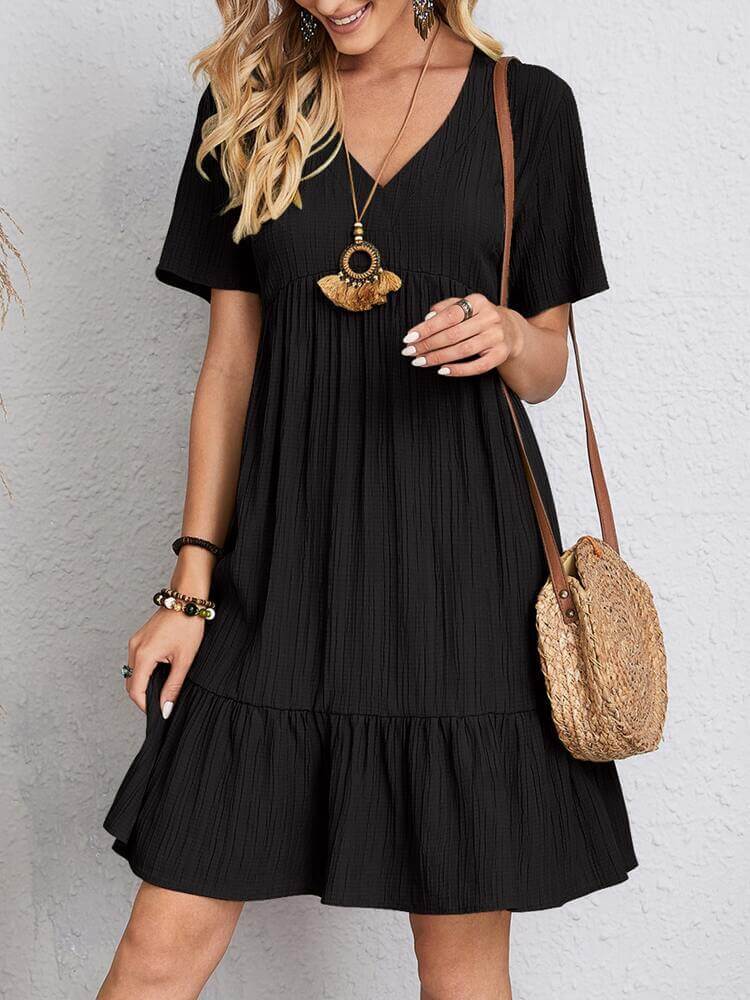 Vestido Curto Casual Preto 5