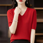 Blusa de Malha Canelada Vermelho 03
