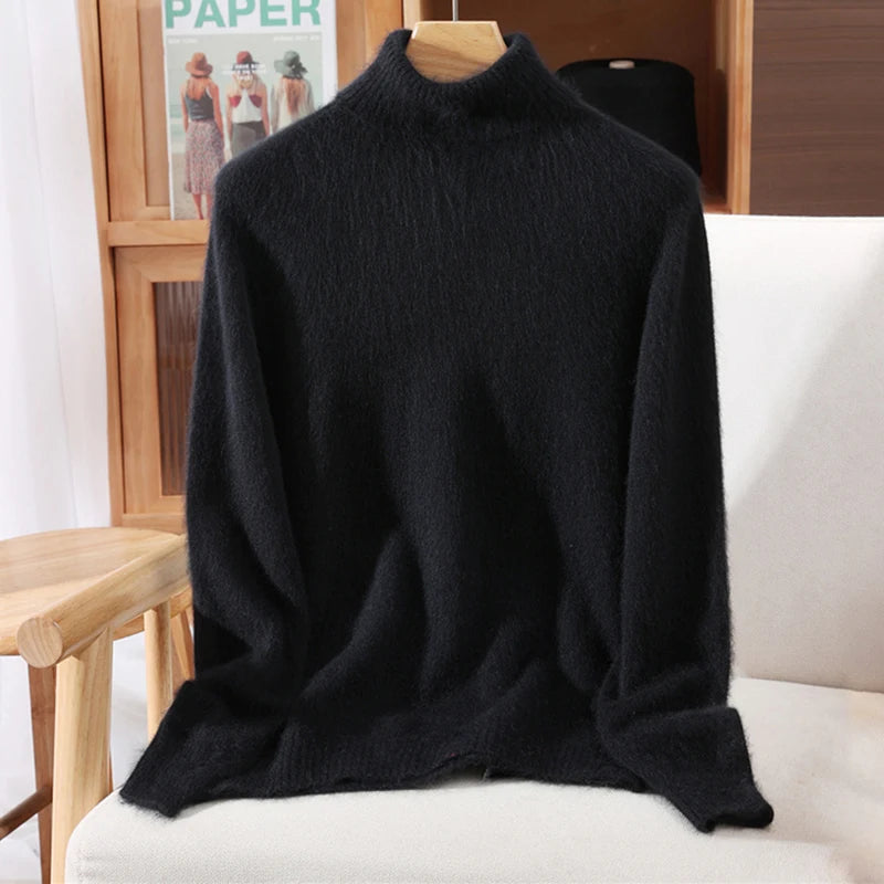 Suéter em Cashmere Gola Alta Preto 04
