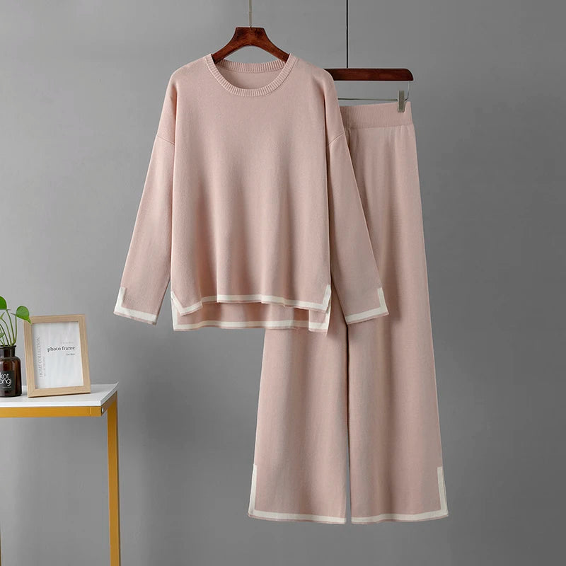 Conjunto Feminino de Malha Rosa Claro 9