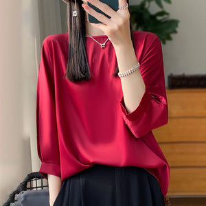 Blusa Feminina de Cetim Vermelho 01
