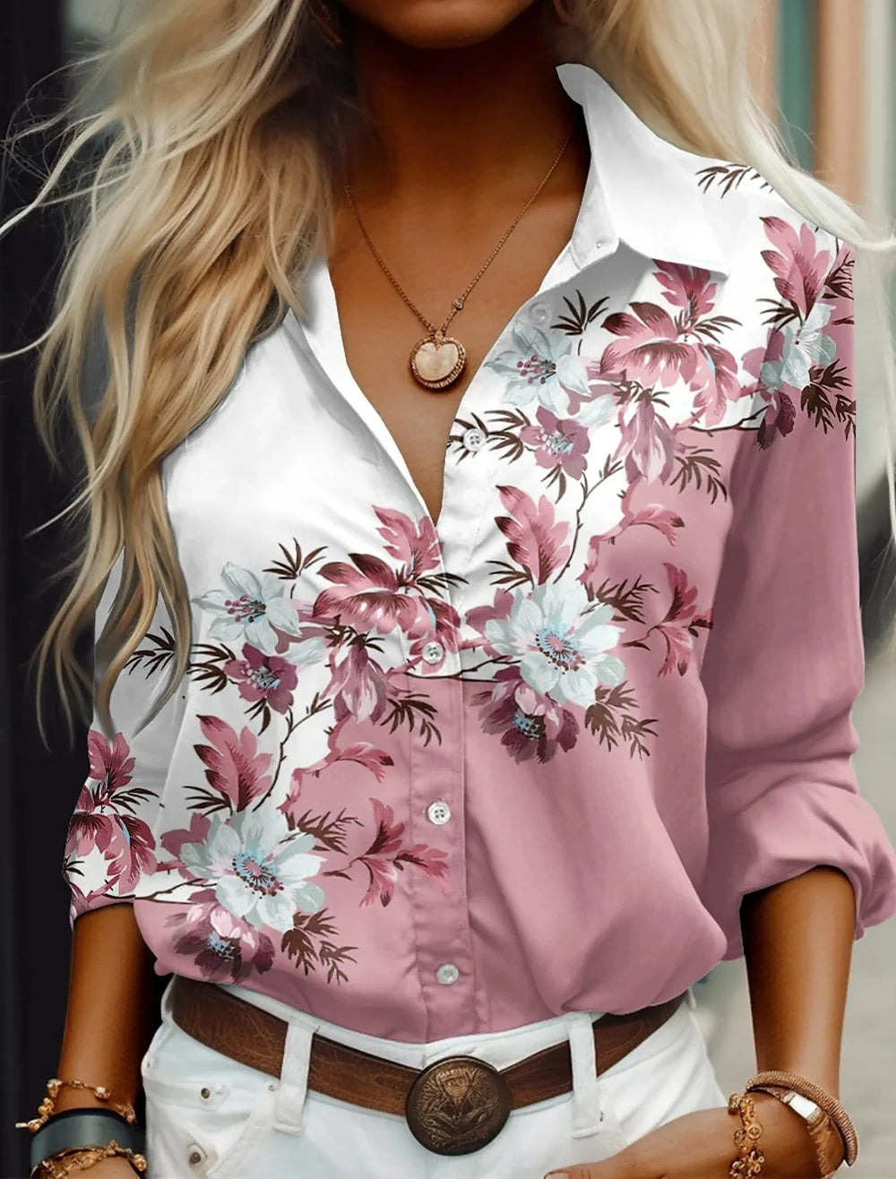 Camisa Casual Rosa 1