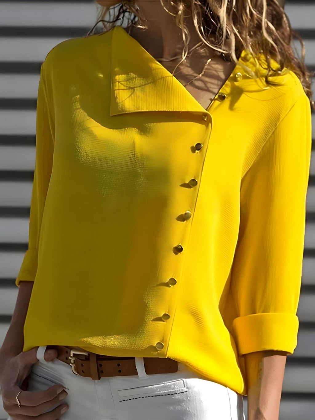 Camisa de Chiffon Amarelo 1