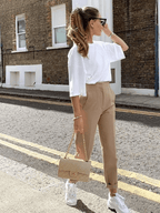 Calça Feminina Elegante Cáqui 5