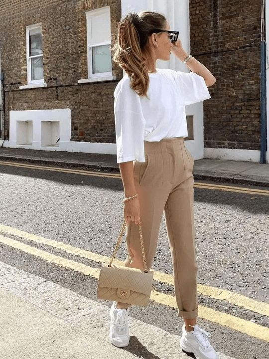 Calça Feminina Elegante Cáqui 5