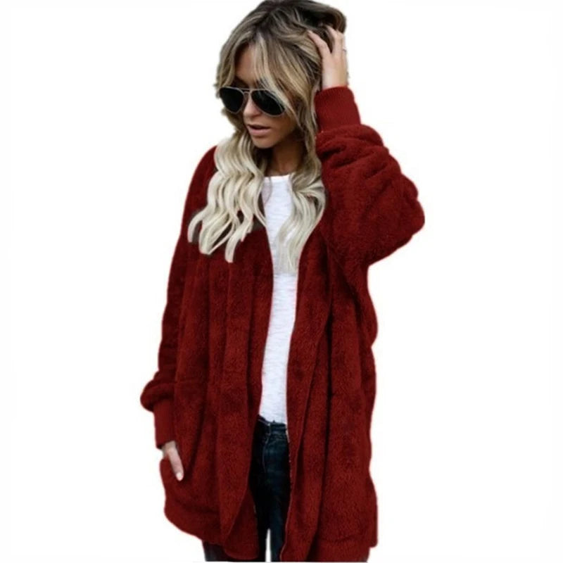Casaco Feminino de Pelinhos Vermelho 8