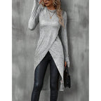 Blusa Feminina Longa Assimétrica Cinza 6