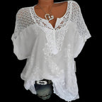 Blusa de Casimira com Detalhes em Renda Branco 1