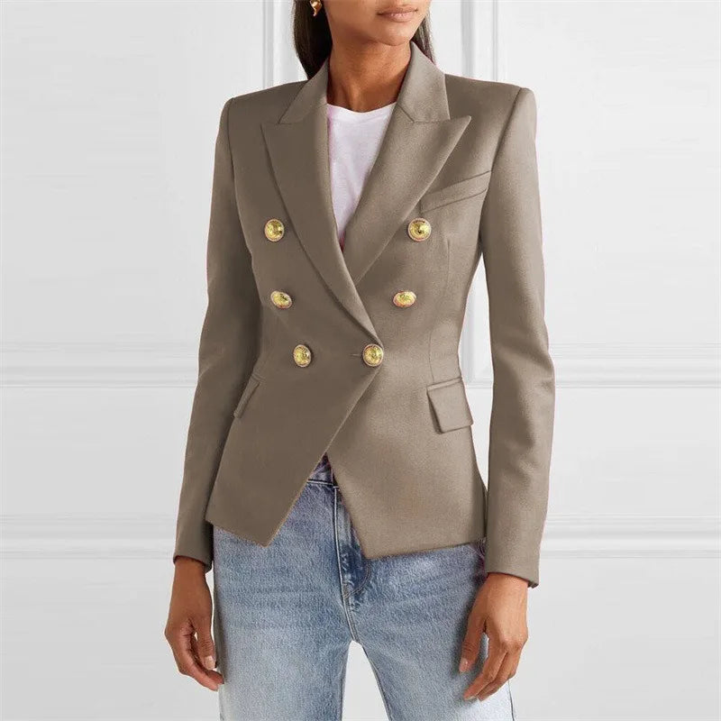 Blazer Feminino Casual Cinza 03