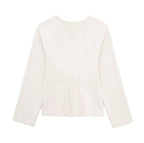 Casaco Feminino Casual Bege 6