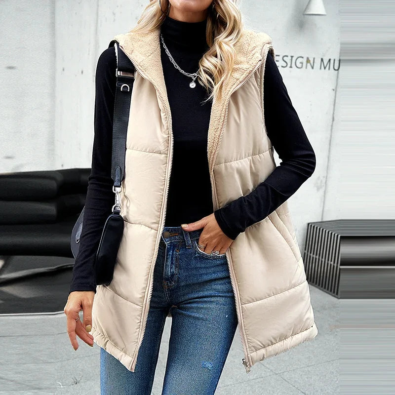 Colete Feminino Forrado Bege 1