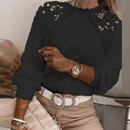 Suéter Detalhes Em Renda Clover Preto / P 14