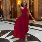 Vestido Longo Elegante Bordô 11