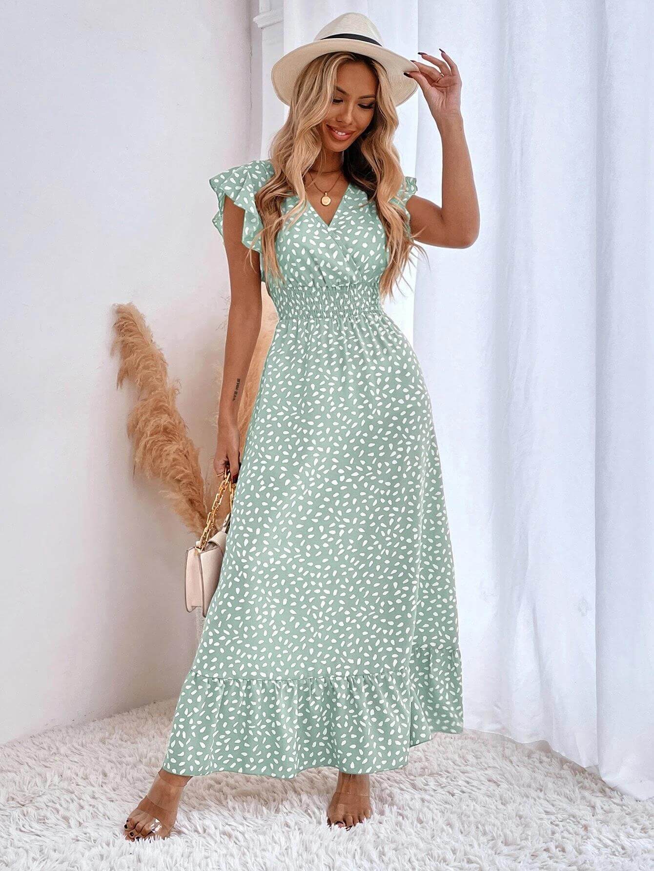 Vestido Longo de Chiffon Verde 2