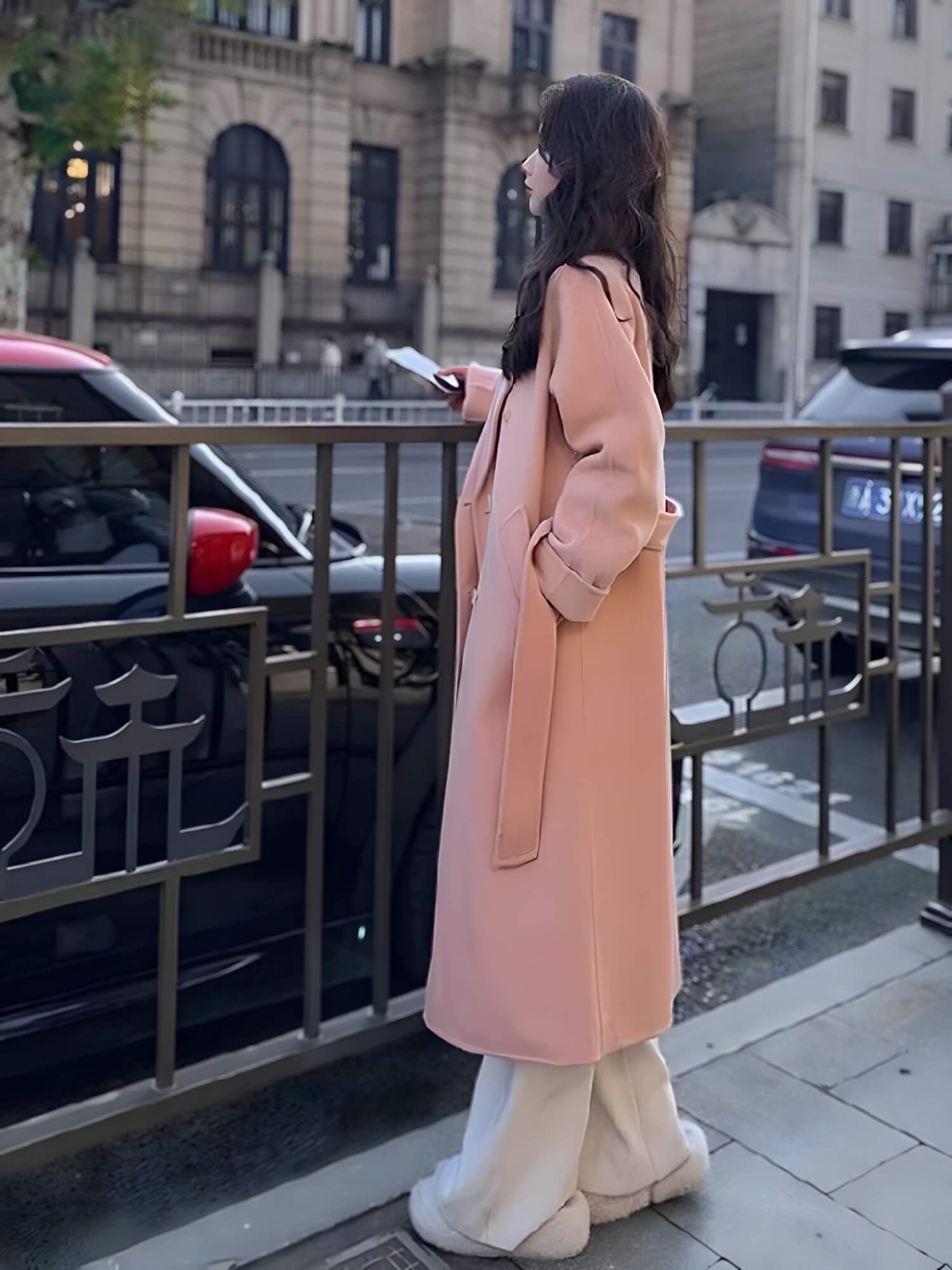 Casaco Feminino Longo de Lã Batida Isidro