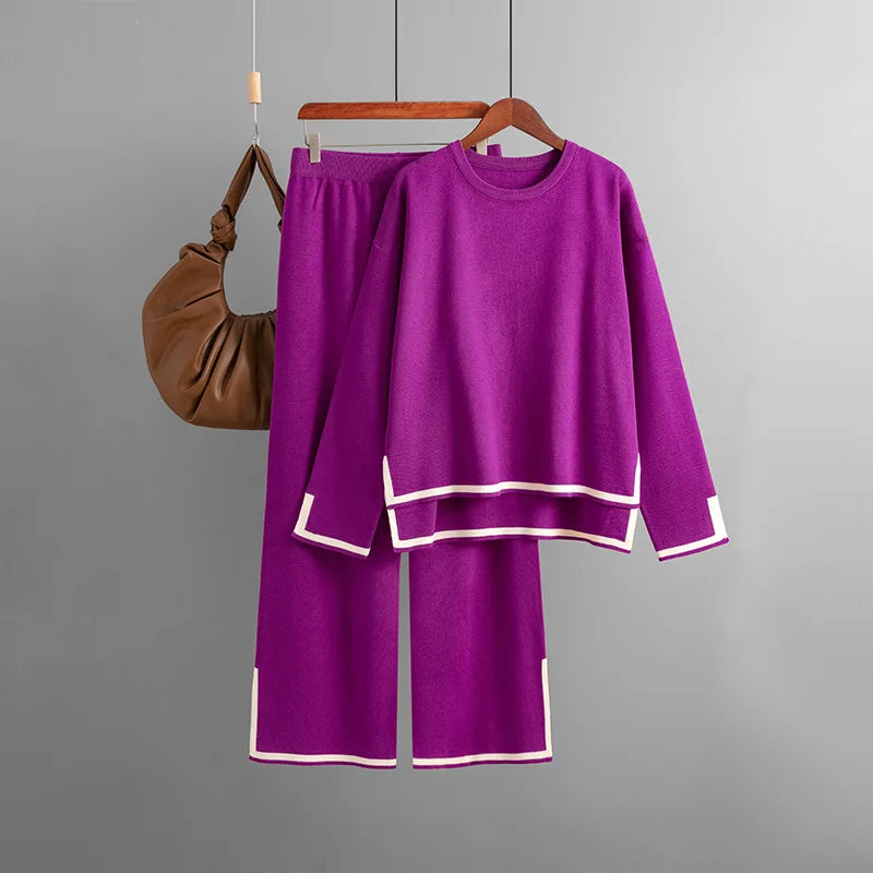 Conjunto Feminino de Malha Roxo 11