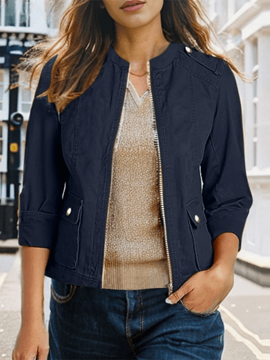 Jaqueta Feminina Casual Azul Marinho 1