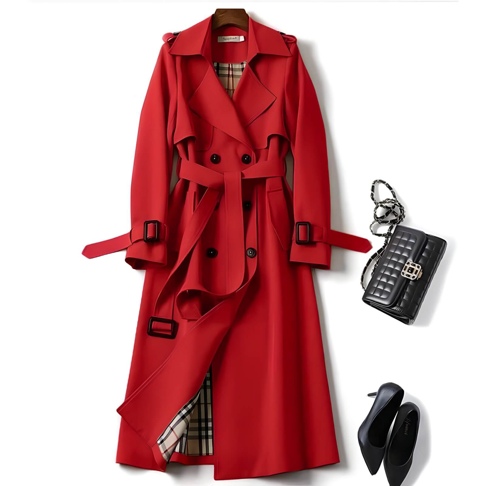 Casaco Feminino Trench Vermelho 1