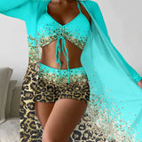 Conjunto Biquíni e Saída de Praia Animal Gold