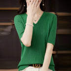 Blusa de Malha Canelada Verde 10