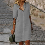 Vestido Curto Casual Cinza 6