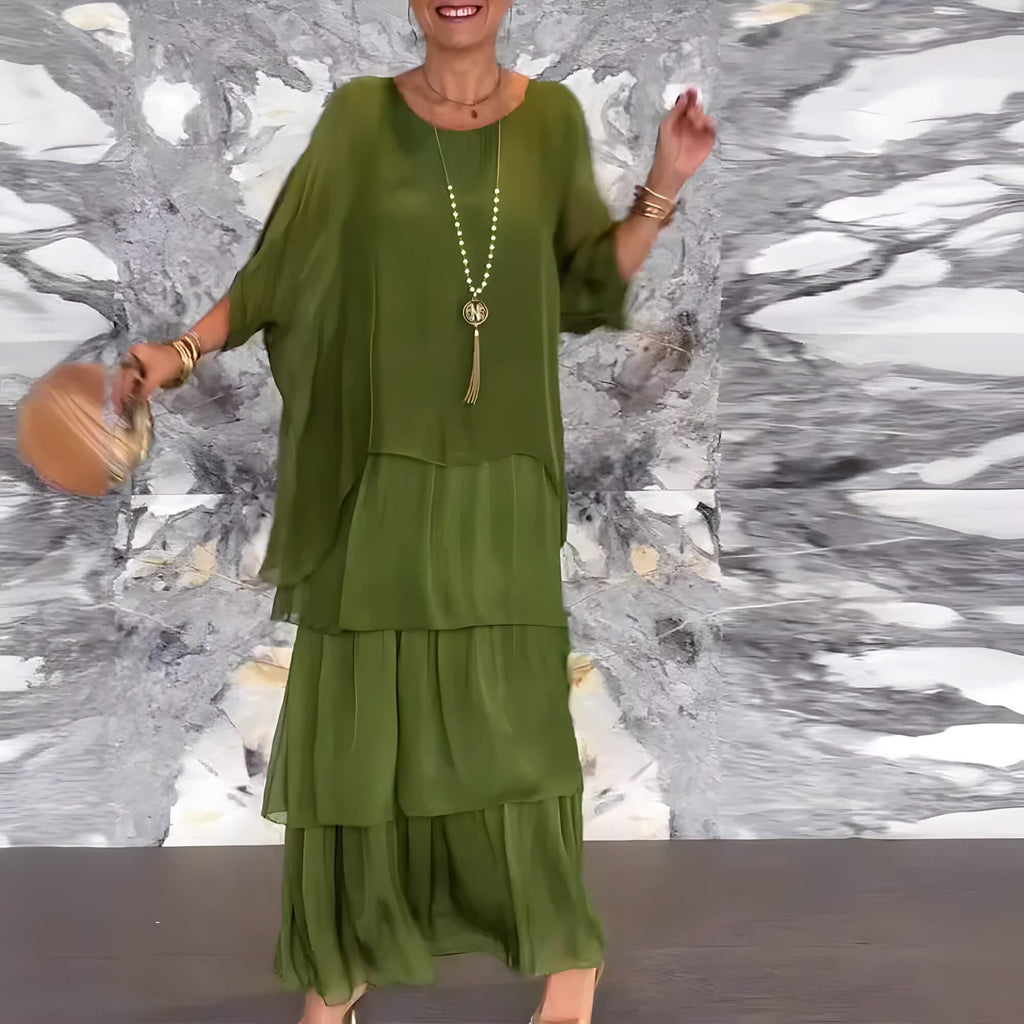 Vestido Longo de Chiffon Verde 3